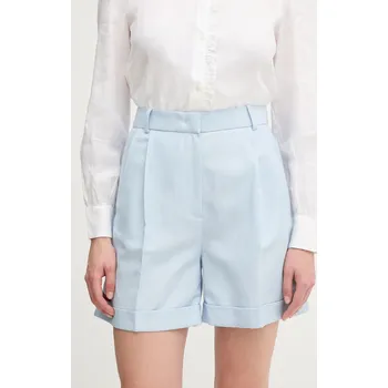 Dámské kraťasy Šortky s příměsí lnu Tommy Hilfiger WW0WW44767 modrá 50X, vel. 40