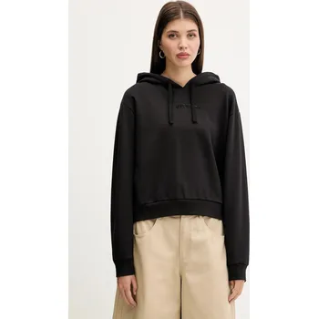 Dámská mikina Bavlněná mikina Vans dámská, černá barva, s kapucí, hladká, VN000RAHBLK1 99X, vel. XL