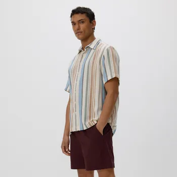 Dámské kraťasy Reserved - Šortky s příměsí lnu - mahagonová - 9404N-93X - 9404N-93X-L