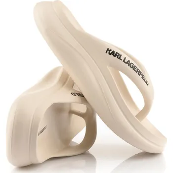 Dámská obuv PANTOFLE KARL LAGERFELD JEANS SKOONA II HOTEL KARL THONG OFF WHITE RUBBER