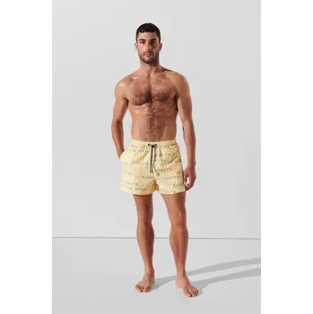 Pánské plavky PLAVKY KARL LAGERFELD STRIPE AOP SHORT BOARDSHORTS STRIPE AOP LEMON DROP