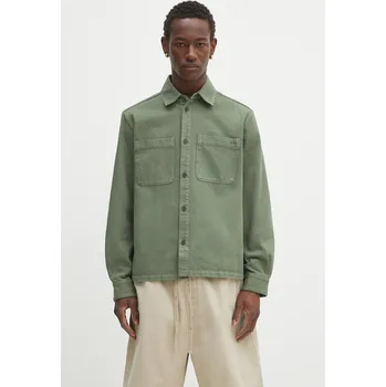 Pánská košile Bavlněná košile A.P.C. Surchemise Leon, XL, zelená, 91X