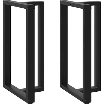 Jídelní stůl OMAXI Nohy barového stolu ve tvaru T, 2 ks, černé, 60 x 35 x (100-101) cm, ocel 317520