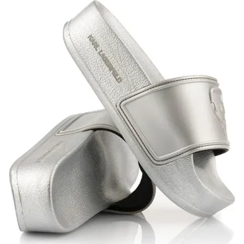 Dámské pantofle PANTOFLE KARL LAGERFELD KONDO MAXI KARL NFT RELIEF SILVER RUBBER