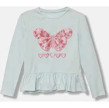 Chlapecké tričko Dětské bavlněné tričko s dlouhým rukávem Guess K5YI08.K6YW4.9BYA modrá 05X, vel. 122-125