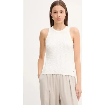 Dámská vesta Bavlněná vesta Tommy Hilfiger WW0WW45706 béžová 01X, vel. XL