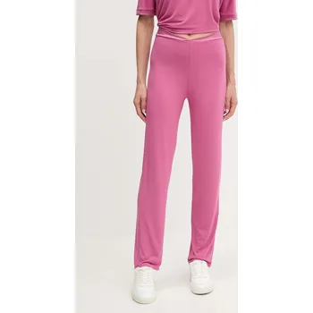 Dámské kalhoty Tepláky BOSS BOSS Sheen_Pants dámské, růžová barva, 50545593 42X, vel. M
