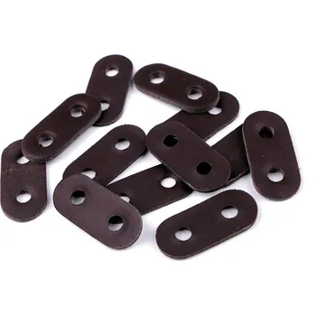 Brzdičky z eko kůže 16x34 mm hnědá tmavá 20 ks