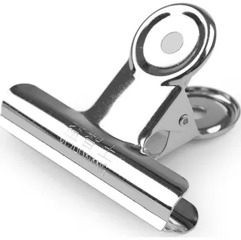 Klip kovový pružinový na látky 6,3 cm nikl 6 ks