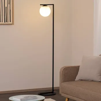 Lampička ALDEX Stojací lampa Zac s kulovým stínidlem, černá - Ø stínidlo na lampu 20 cm černá, bílá matná 1 x 60 W - Doprava zdarma