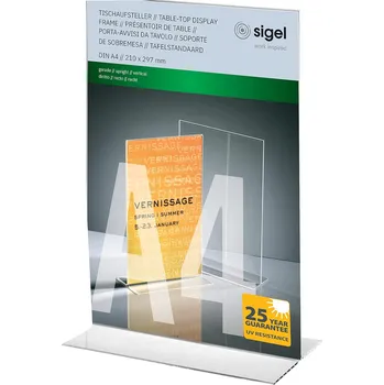 Sigel TA220, Akrylový krystalicky čirý stojánek na letáky typu T - formát A4 na výšku