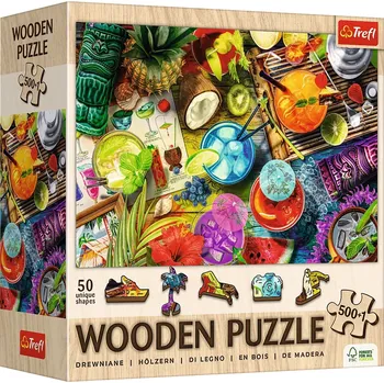 Puzzle TREFL Dřevěné puzzle Barevné koktejly 501 dílků