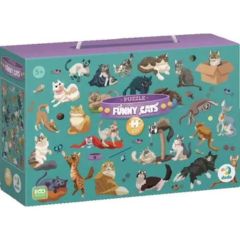 Puzzle DODO Puzzle Zábavné Kočky 100 Dílků
