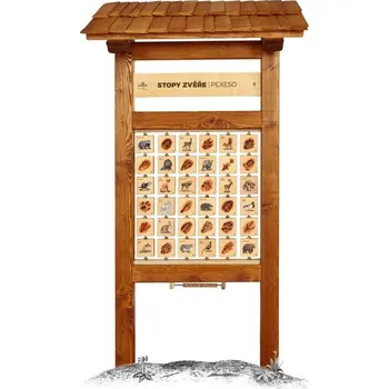 Pexeso Pexeso L Stopy zvěře - edukační tabule venkovní dřevěná