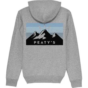 Pánská mikina PEATYS Mikina PEATY'S PUBWEAR CREW MIKINA S KAPUCÍ - 3 PEAKS SUNRISE / HEATHER GREY - L