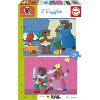 Puzzle Educa Petit Ours Brun 2 x 48 dílků