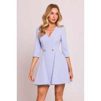 Dámské šaty Slavnostní minišaty s rozvlátou sukní MOE M848 světle modré EU velikost: M