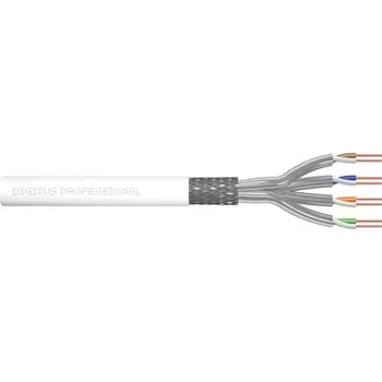 Síťový kabel DIGITUS Instalační kabel CAT 7 S-FTP, 305 m, krabice, AWG 26/1, 600 MHz, Dca, LSZH-3, barva RAL9003 DK-1743-VH-305-MF-W