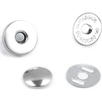 Magnetické zapínání Ø14 mm s nýtkem nikl 4 sada