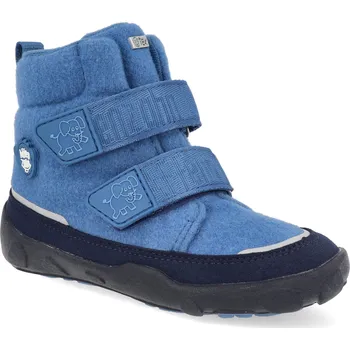 Dívčí zimní obuv Barefoot dětské zimní boty Affenzahn - Wool Comfy Elephant modré Velikost: 32