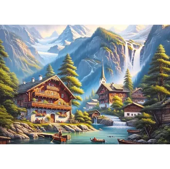Puzzle ART Dřevěná vesnice 260 dílků