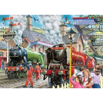 Puzzle HOP Odjezd vlaků 1000 dílků