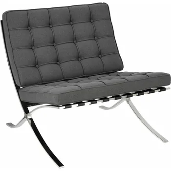 Křeslo Relaxační křeslo BA1 inspirované Barcelona do obýváku glamour látka antracit chrom