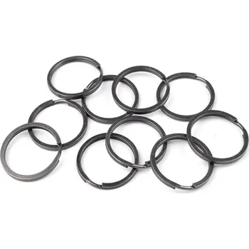 Kroužek na klíče Ø30 mm plochý nikl černý 10 ks