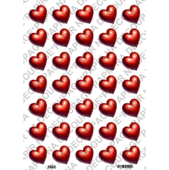 Výtvarný papír Rýžový a soft papír na decoupage - Srdíčka - KB03902 Materiál: Rýžový papír, Rozměr: A4