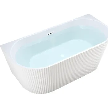 Vana BPS-koupelny Volně stojící akrylátová vana ke stěně HYD-CA517D 170x75 bílá, odtokový komplet bílý lesklý