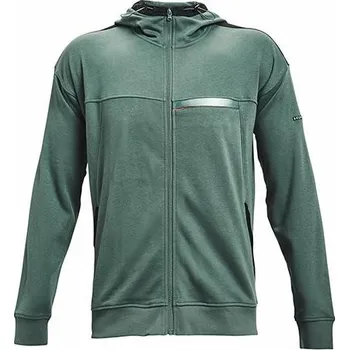 Pánská mikina UA RIVAL TERRY AMP FZ HD-GRN - 3413378