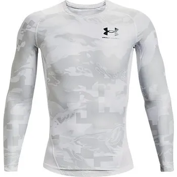 UA HG IsoChill Comp Print LS-WHT