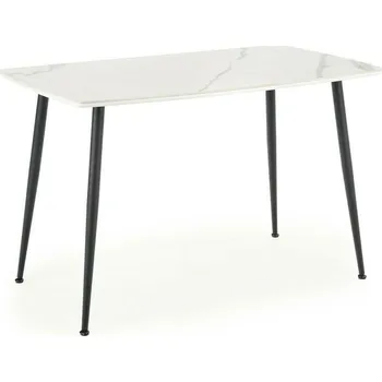 Jídelní stůl Jídelní stůl Roca moderní bílý mramor černé nohy 120x70 cm Intesi glamour