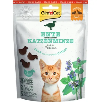Pamlsek pro kočku 140g GimCat Crunchy Snacks Duck & Catnip