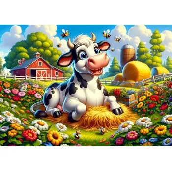 Puzzle ART Roztomilá kravička a přátelé 50 dílků