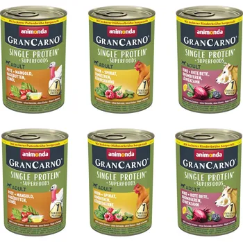 Pro psa 6x400g Animonda GranCarno Adult Superfoods míchané balení
