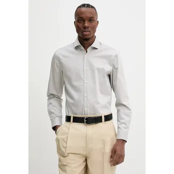 Pánská košile Bavlněná košile HUGO modrá barva, slim, s italským límcem, 50482056 90X, vel. 44