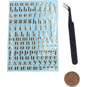 Výtvárné potřeby Samolepící písmena - Zlaté Zlaté: 9mm - malá abeceda