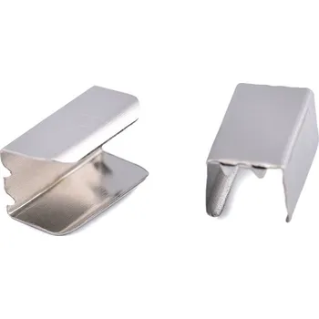 Kovová spojka na plochou šňůru a pruženku šíře 8 mm nikl 20 ks