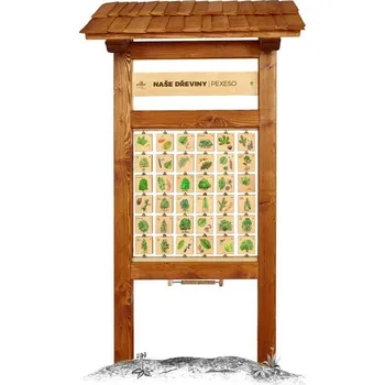 Pexeso Pexeso L Dřeviny smíšené list/plod - edukační tabule venkovní dřevěná