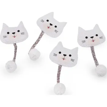 Aplikace / nášivka kočka bílá 10 ks