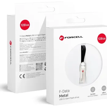USB flash disk Forcell F-Data Pendrive Metal 128Gb Usb3.2 Gen 1 (USB A) Silver