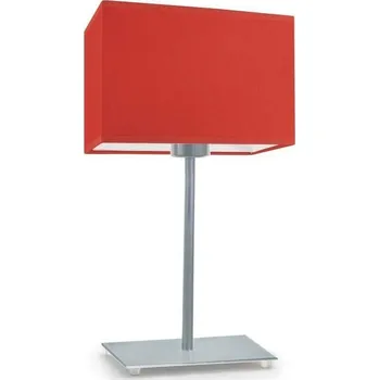 Lampička Noční lampička do ložnice AMALFI moderní s červeným stínidlem a stříbrnou konstrukcí LYSNE 40 cm