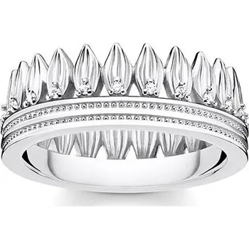 Prsten Prsten Thomas Sabo Crown TR2282-051-14- - Korunka listy s bílými zirkony - 3057343