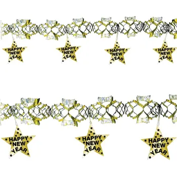 Karnevalový kostým Girlanda HAPPY NEW YEAR zlatá
