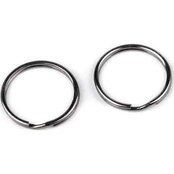 Kroužek na klíče Ø25 mm nikl černý 10 ks