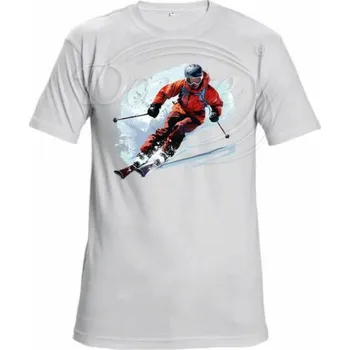 Pánské tričko Dante Tričko bílé Lyžař - velikost - S