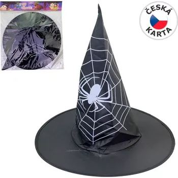Karnevalový doplněk KARNEVAL Klobouk čarodějnický černý pavouk