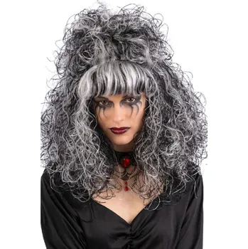 Karnevalový kostým Bohatá čarodějnická paruka černobílá