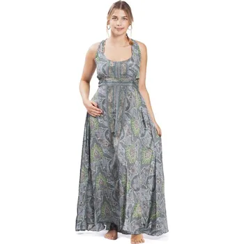 Dámské šaty Dlouhé šaty DARJA zeleno-šedé